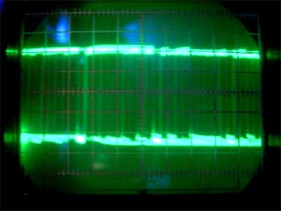 На экране осцилографа