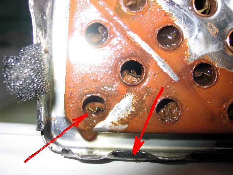 Состояние трубок внутри радиатора Состояние трубок внутри радиатора